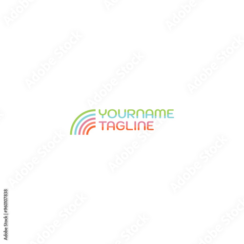 Free Download Modern and minimal multicolor logo design with rainbow for kids brand, festival, education, children event and education. - GFXLoad