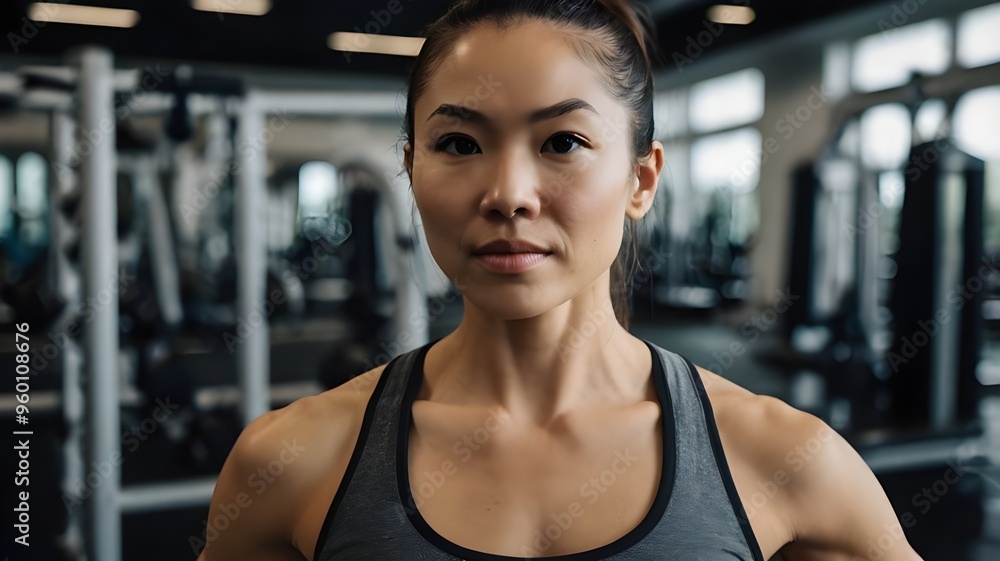 A woman at the gym, portrait of women in gym A woman at the gym, portrait of women in gym
