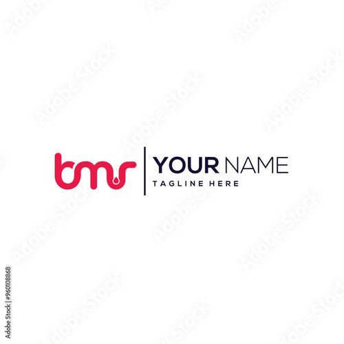 BMR modern abstract based letter mark logo.