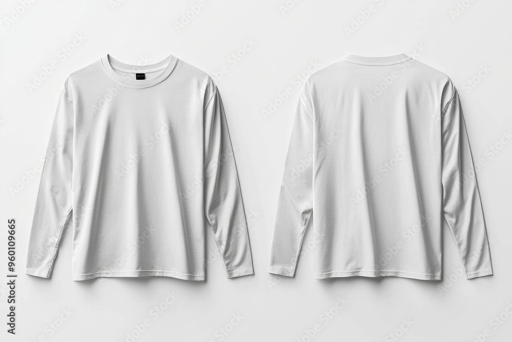 White Long Sleeve Tshirt Mockup Isolated created with Generative AI White Long Sleeve Tshirt Mockup Isolated created with Generative AI
