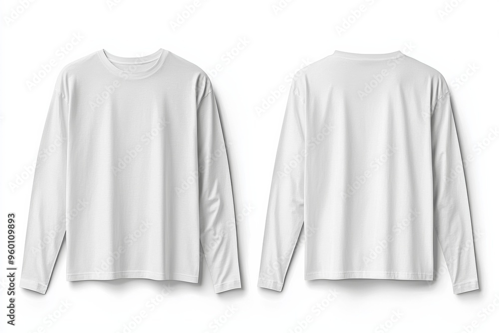 White Long Sleeve Tshirt Mockup Isolated created with Generative AI