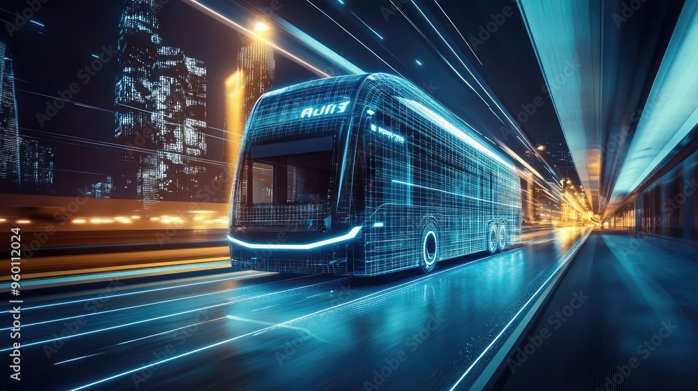 Fototapeta premium High-tech transportation and travel solutions, set against a dynamic realistic background, showcasing innovation in motion