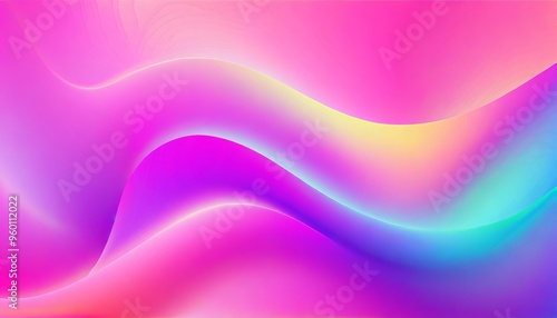 Abstract background with vibrant pink, purple, yellow, and blue color gradient flowing in a wavy pattern.