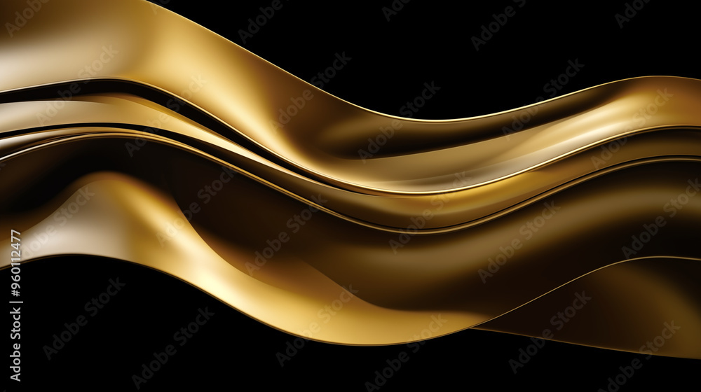 Flowing Gold Waves with Dark Contrast Flowing Gold Waves with Dark Contrast