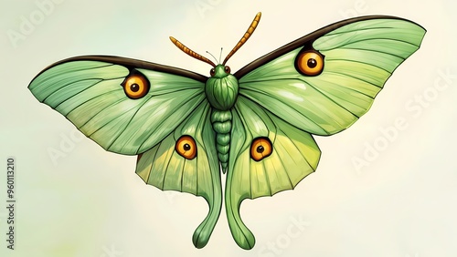 Luna Moth Closeup Actias Luna photo