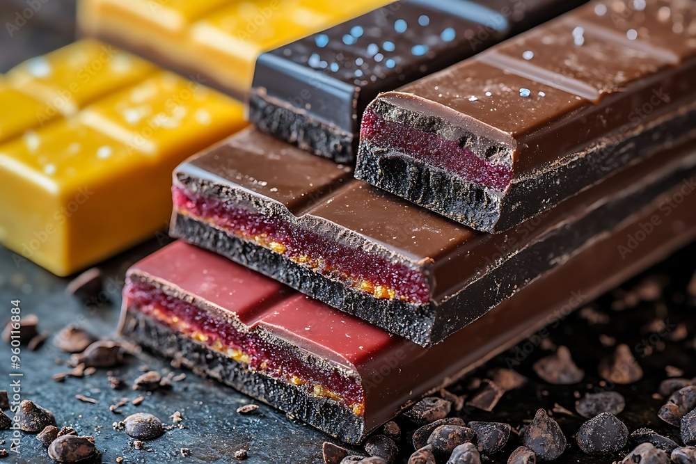 Chocolate Bars Raspberry Caramel Dark Milk Chocolate Photo Chocolate Bars Raspberry Caramel Dark Milk Chocolate Photo