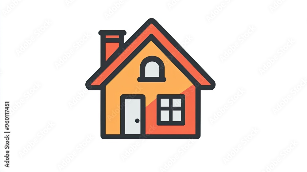 Icon of a house, symbolizing home and comfort, with clean, modern lines. Icon of a house, symbolizing home and comfort, with clean, modern lines.