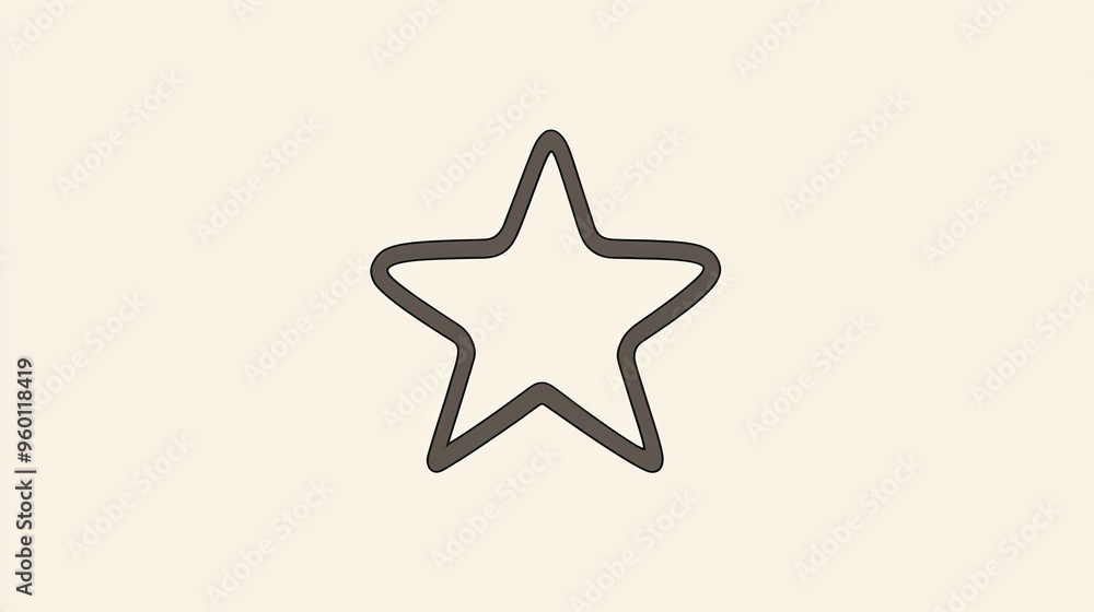 Line icon of a star, symbolizing achievement and success, with a simple, clean design. Line icon of a star, symbolizing achievement and success, with a simple, clean design.