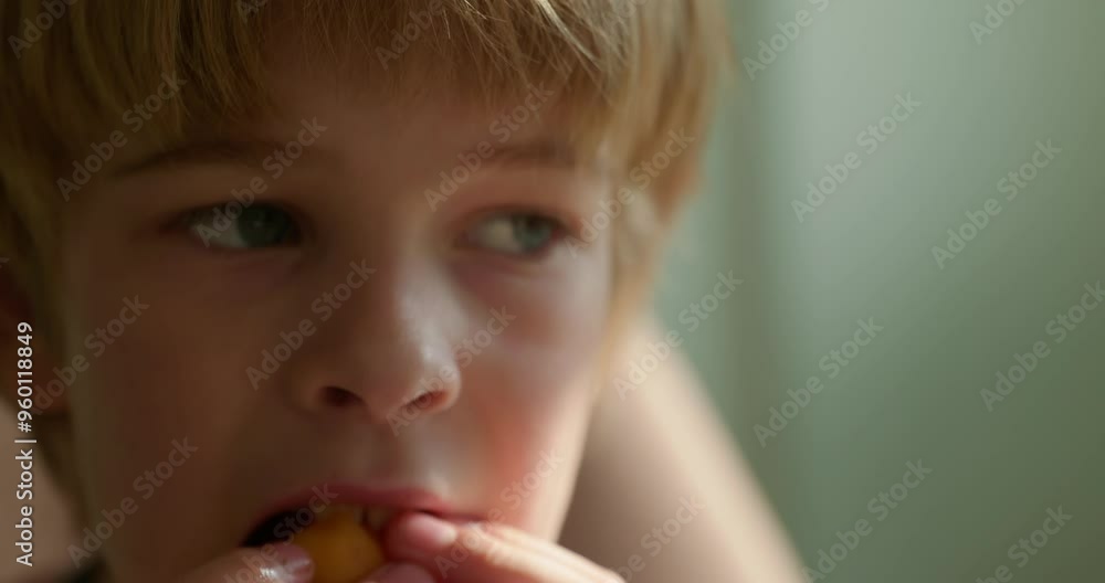 Cute Kid Boy Enjoy Eating Tasty Apricots. Fruits For Breakfast or Dinner. Slow motion 60 fps 4K 10-bit Cute Kid Boy Enjoy Eating Tasty Apricots. Fruits For Breakfast or Dinner. Slow motion 60 fps 4K 10-bit