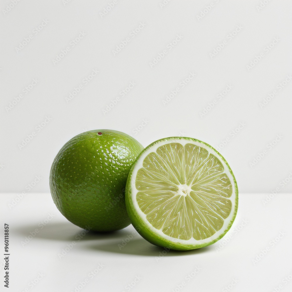 Fresh Limes on White Background Fresh Limes on White Background