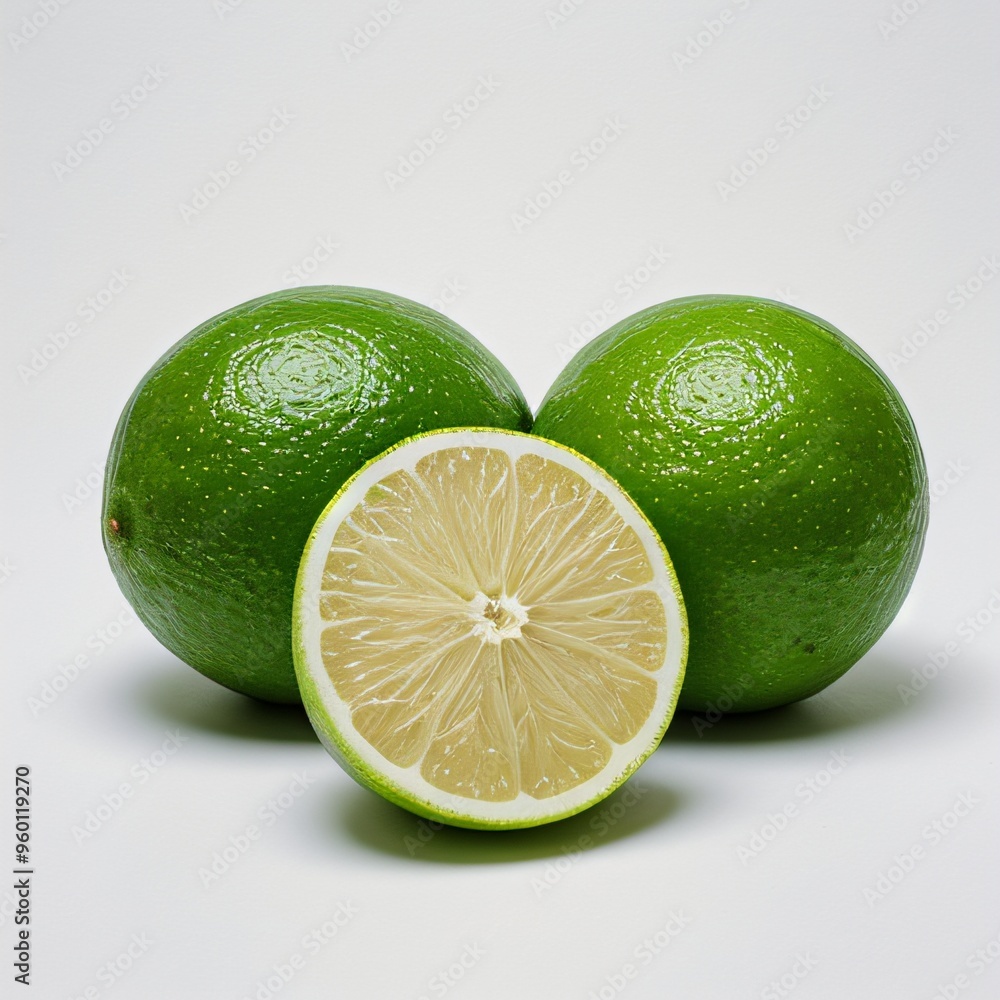 Fresh Limes on White Background Fresh Limes on White Background