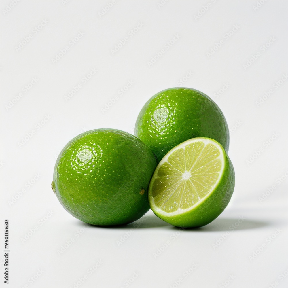 Fresh Limes on White Background Fresh Limes on White Background