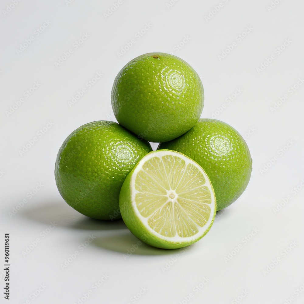Fresh Limes on White Background Fresh Limes on White Background