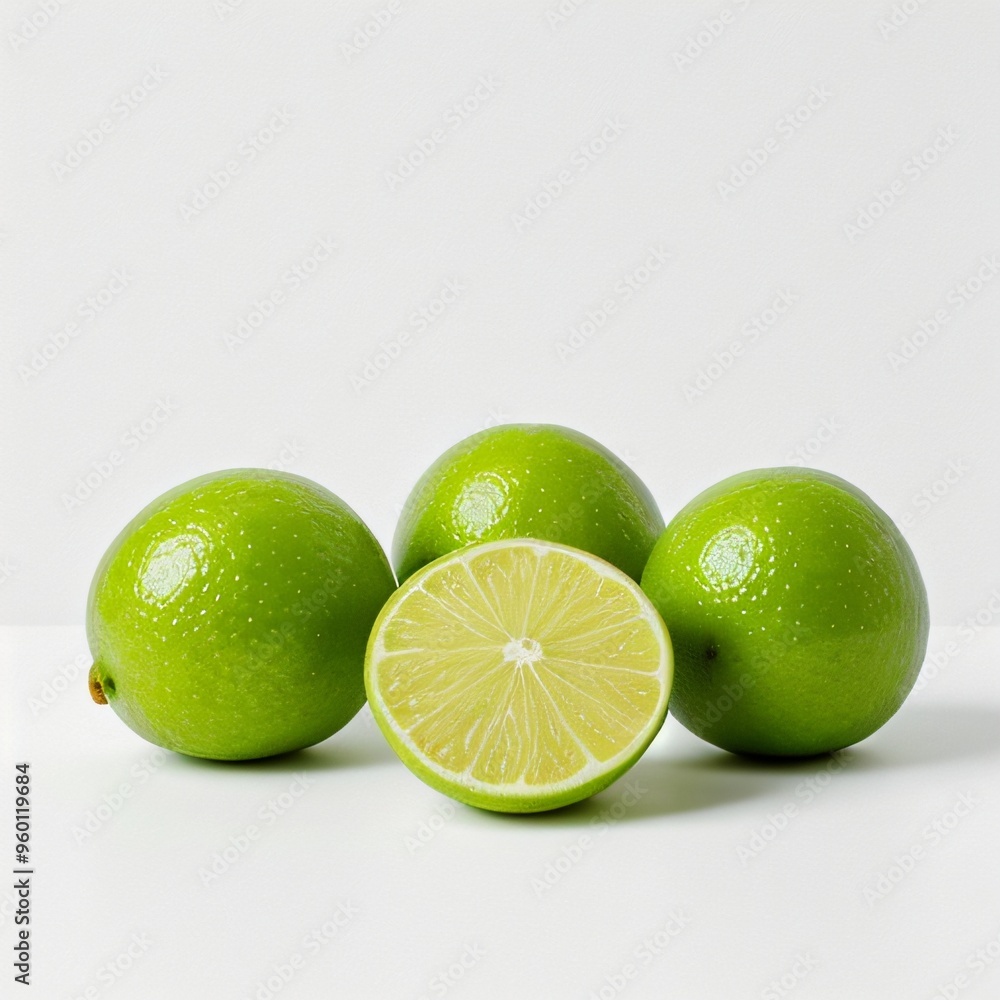 Fresh Limes on White Background Fresh Limes on White Background