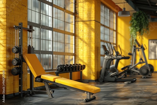 Top View of gym room for training and sports