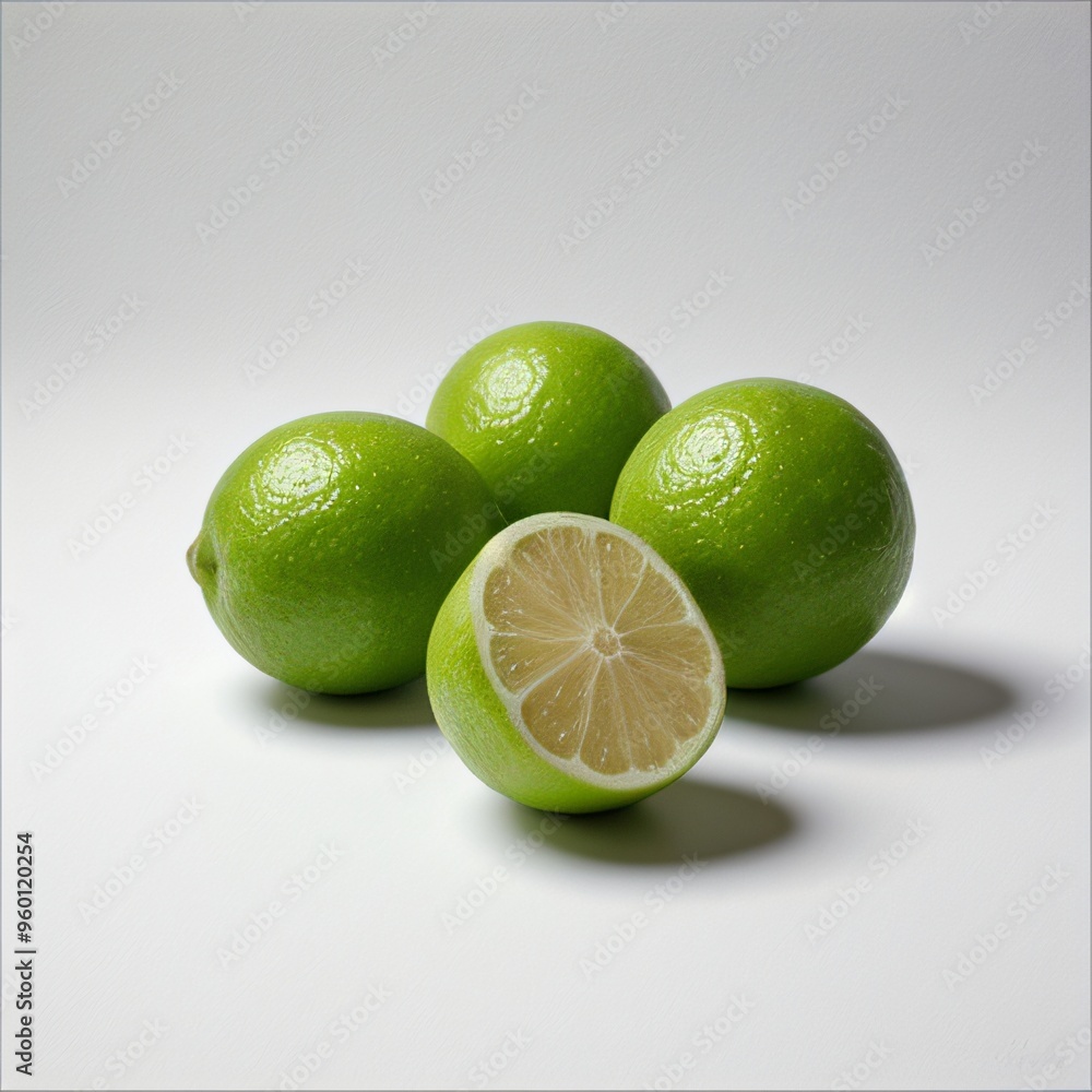Fresh Limes on White Background Fresh Limes on White Background