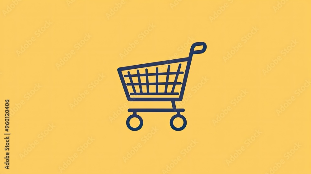 Simple outline of a shopping cart, representing commerce and retail, in a clean, modern style. Simple outline of a shopping cart, representing commerce and retail, in a clean, modern style.