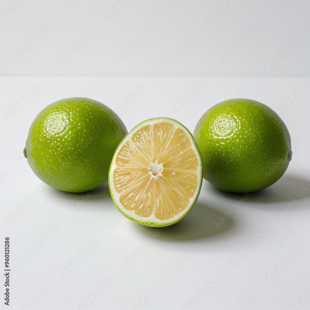 Fresh Limes on White Background Fresh Limes on White Background