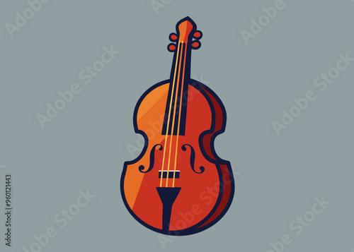 Double Bass Icon on Transparent Background
