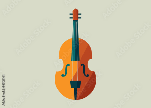Double Bass Icon on Transparent Background
