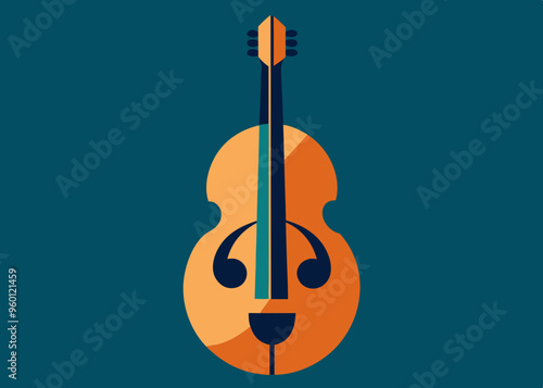 Double Bass Icon on Transparent Background
