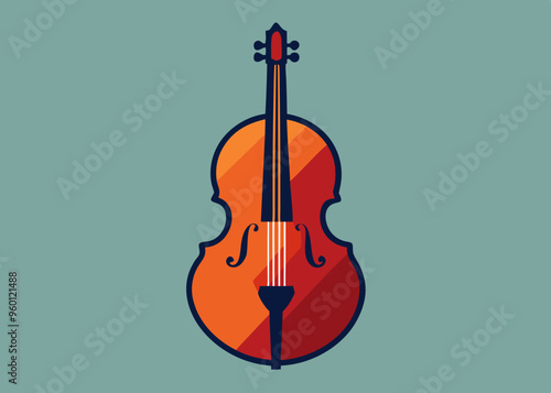 Double Bass Icon on Transparent Background
