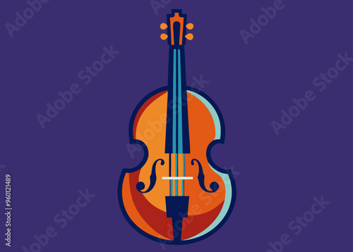 Double Bass Icon on Transparent Background
