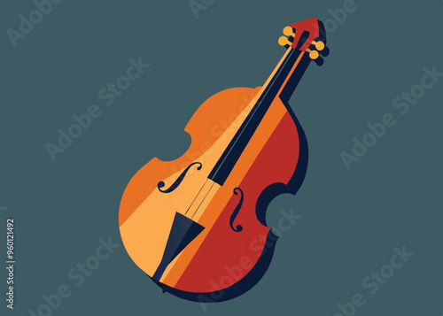 Double Bass Icon on Transparent Background
