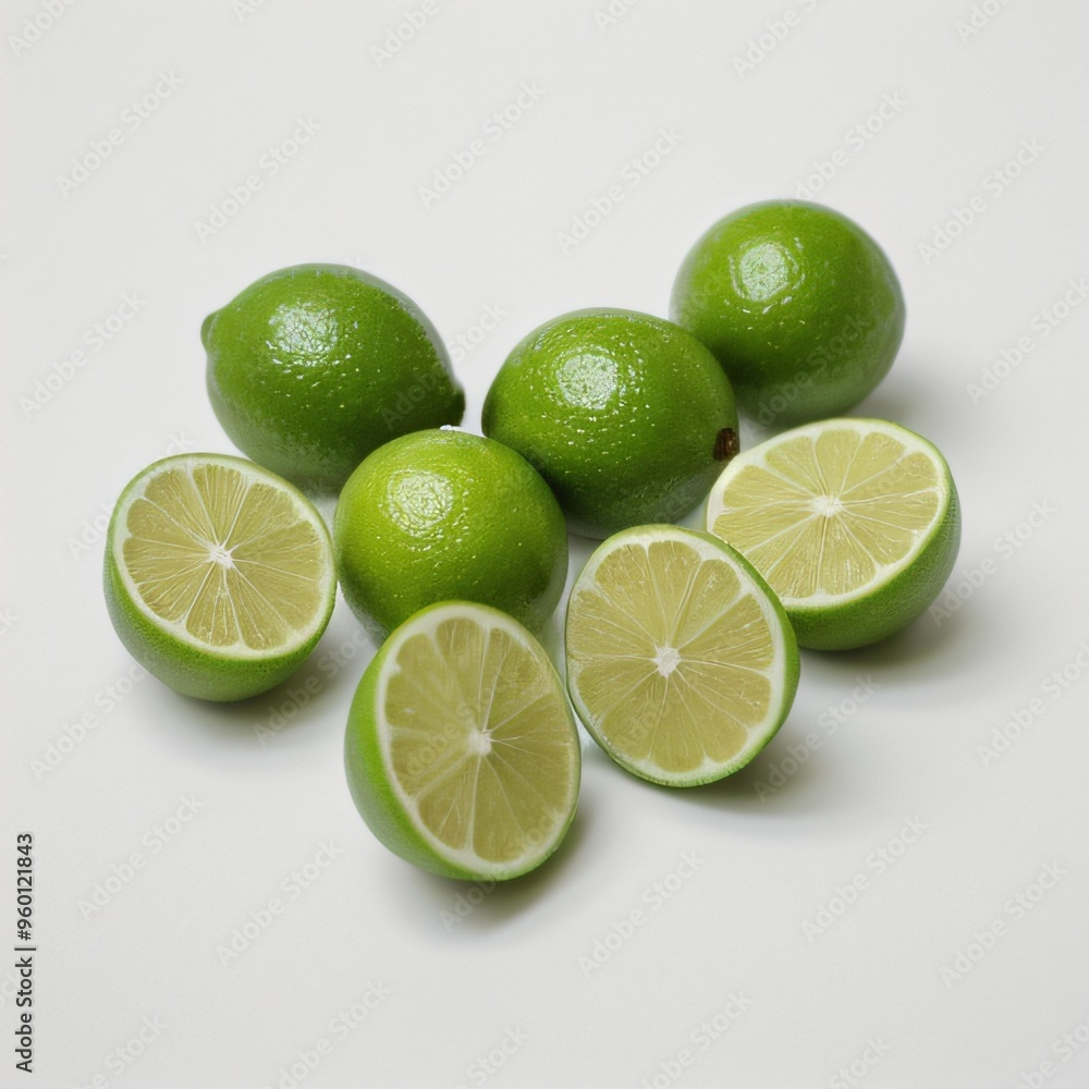 Fresh Limes on White Background Fresh Limes on White Background
