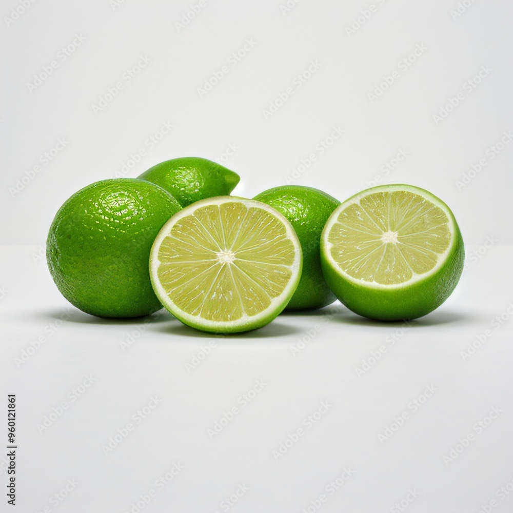 Fresh Limes on White Background Fresh Limes on White Background