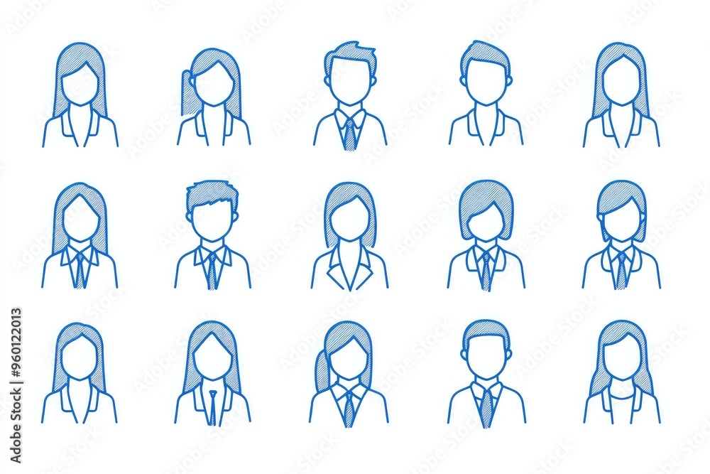People Icons, avatar Style On White Background People Icons, avatar Style On White Background