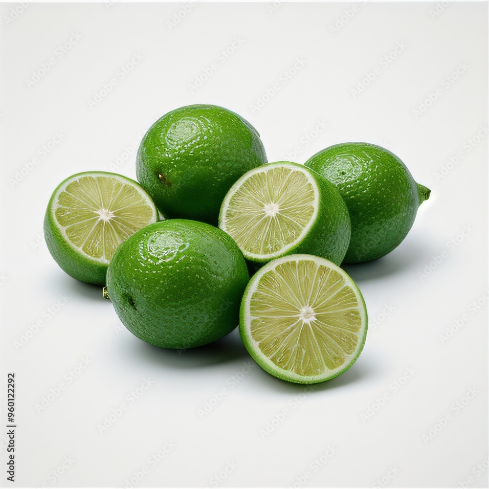 Fresh Limes on White Background Fresh Limes on White Background