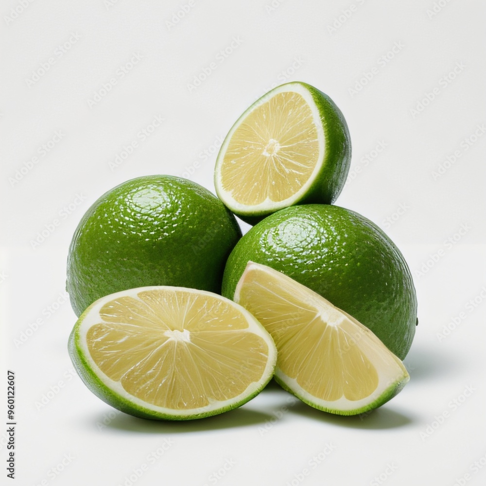 Fresh Limes on White Background Fresh Limes on White Background