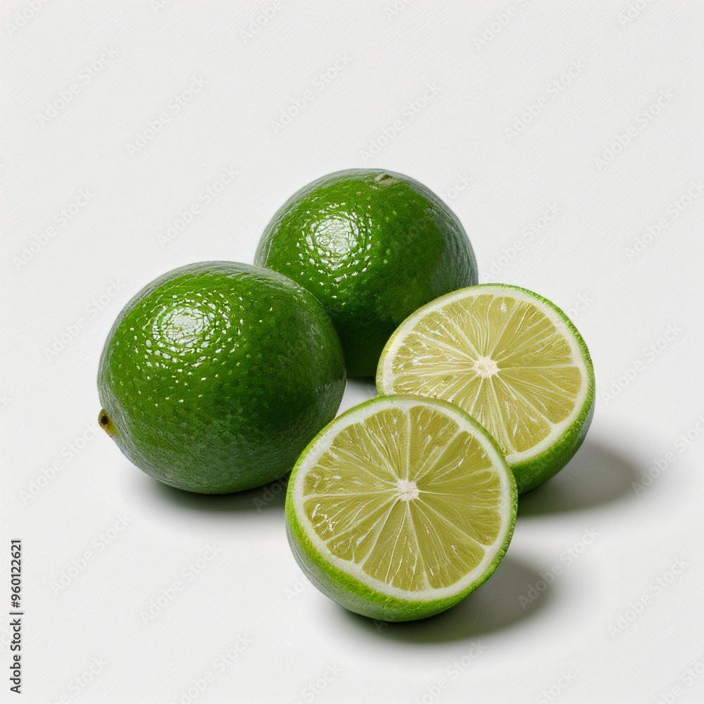 Fresh Limes on White Background Fresh Limes on White Background