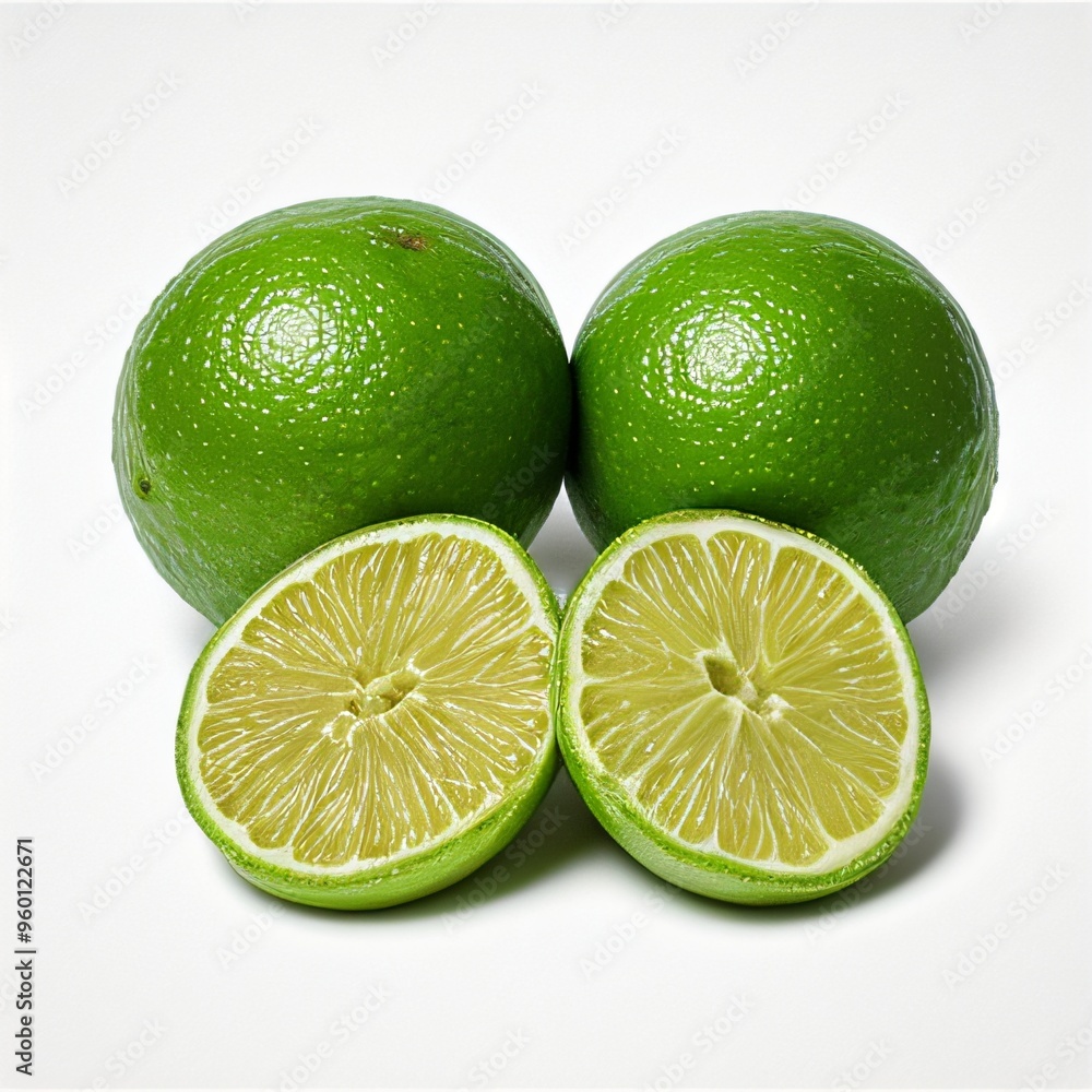 Fresh Limes on White Background Fresh Limes on White Background
