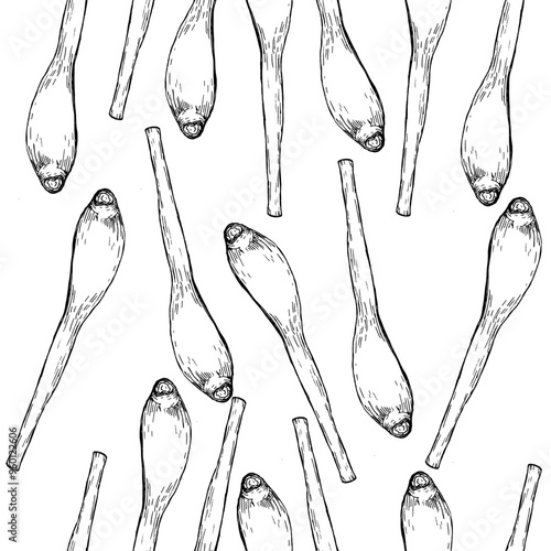 Ink food graphics, lemongrass branches illustration. Hand drawn vegetables, spice greenery for relish , for asian cuisine soup, rice. Painting for product packing, menu design
