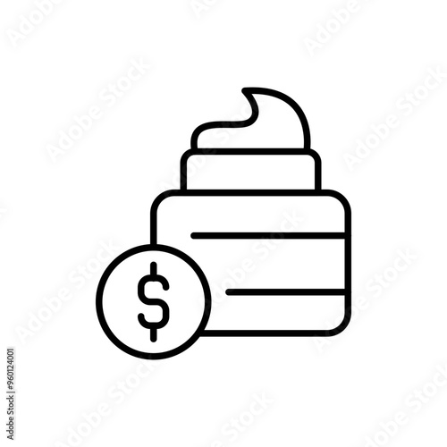 Moisturizer price outline icons, minimalist vector illustration ,simple transparent graphic element .Isolated on white background