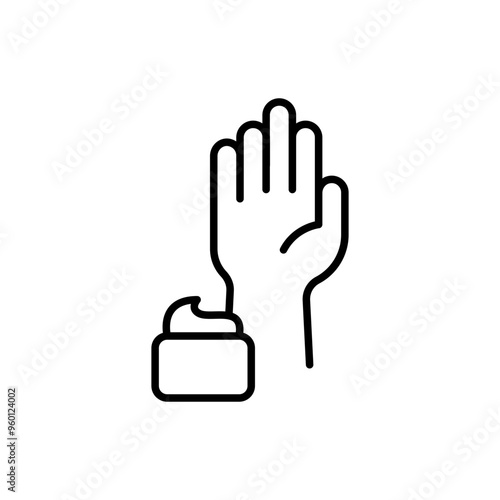 Hand Moisturizer outline icons, minimalist vector illustration ,simple transparent graphic element .Isolated on white background