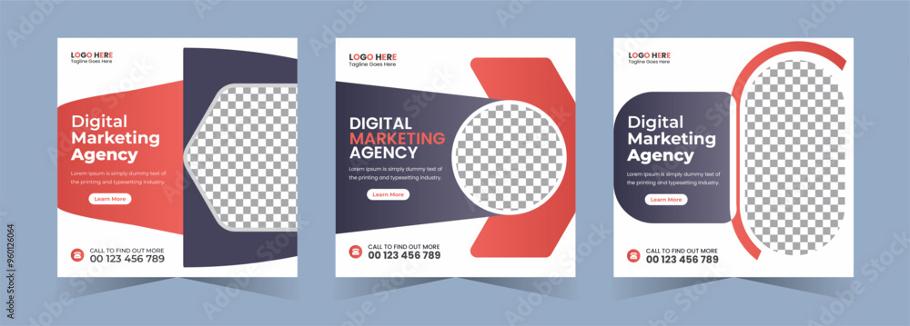 Digital marketing agency social media post or square web banner template Digital marketing agency social media post or square web banner template