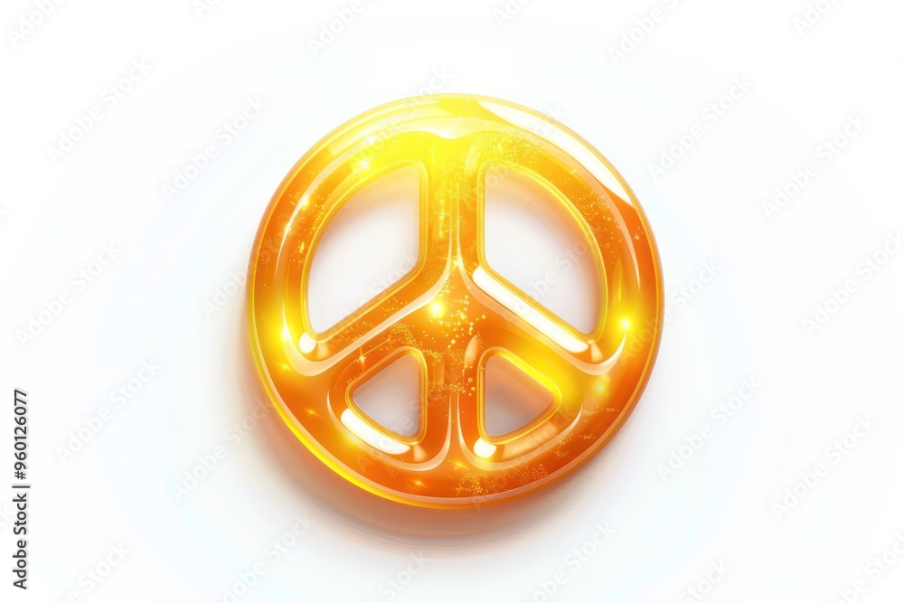 Peace sign emoji icon with a shiny realistic texture isolated on a white background Peace sign emoji icon with a shiny realistic texture isolated on a white background