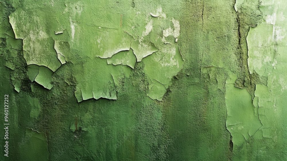 A textured green wall with subtle cracks, creating a rustic and organic backdrop. A textured green wall with subtle cracks, creating a rustic and organic backdrop.
