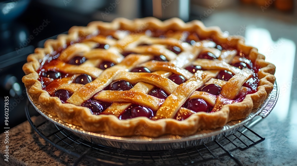 Mouthwatering Cherry Pie with a Golden Lattice Crust and Juicy Filling Mouthwatering Cherry Pie with a Golden Lattice Crust and Juicy Filling