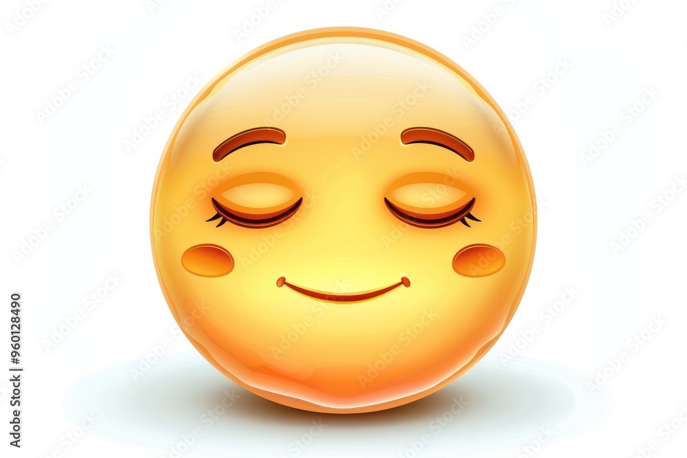 Sleepy face emoji icon with a glossy surface isolated on a white background Sleepy face emoji icon with a glossy surface isolated on a white background