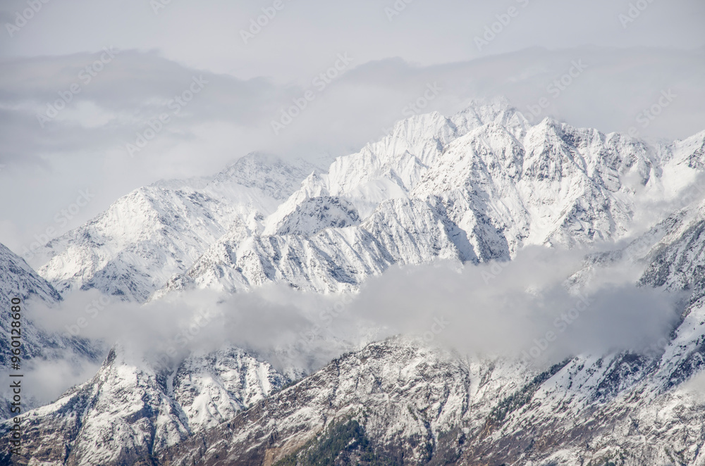 Himalaya mountain range, Peaks and glaciers of the Great Himalayas, Munsiyari, Kumaon region, Uttarakhand, India. Asia. background, cover, poster, wallpaper, soft focus Himalaya mountain range, Peaks and glaciers of the Great Himalayas, Munsiyari, Kumaon region, Uttarakhand, India. Asia. background, cover, poster, wallpaper, soft focus