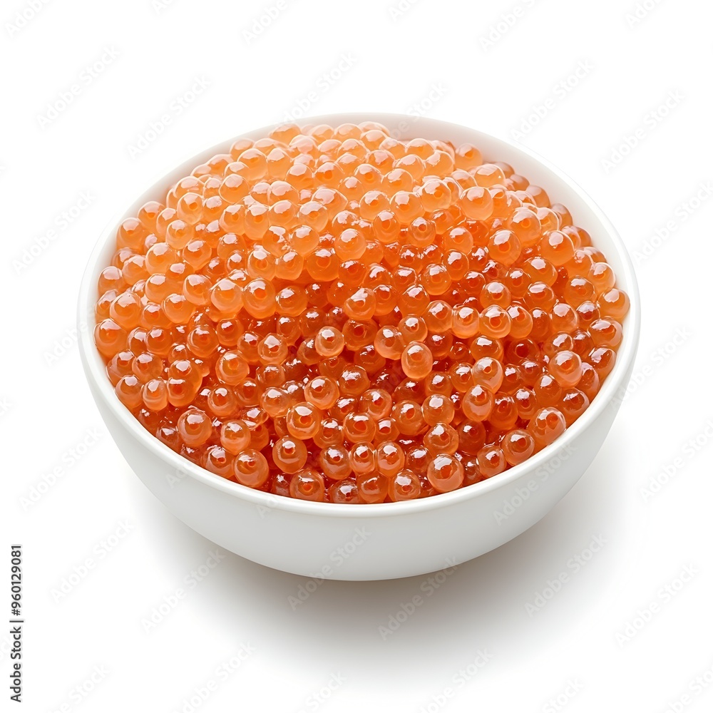 Macro Shot of Fresh Raw Caviar Isolated on White Background Macro Shot of Fresh Raw Caviar Isolated on White Background
