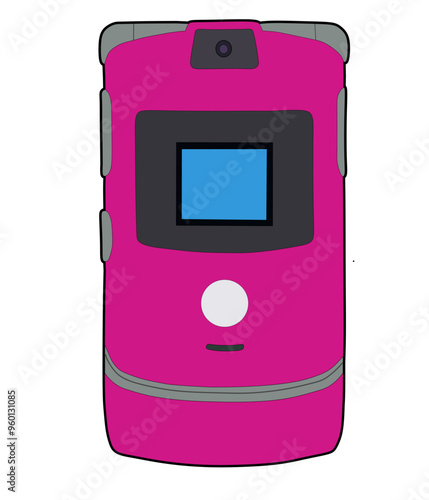 Illustration of old Motorola V3 cell phone