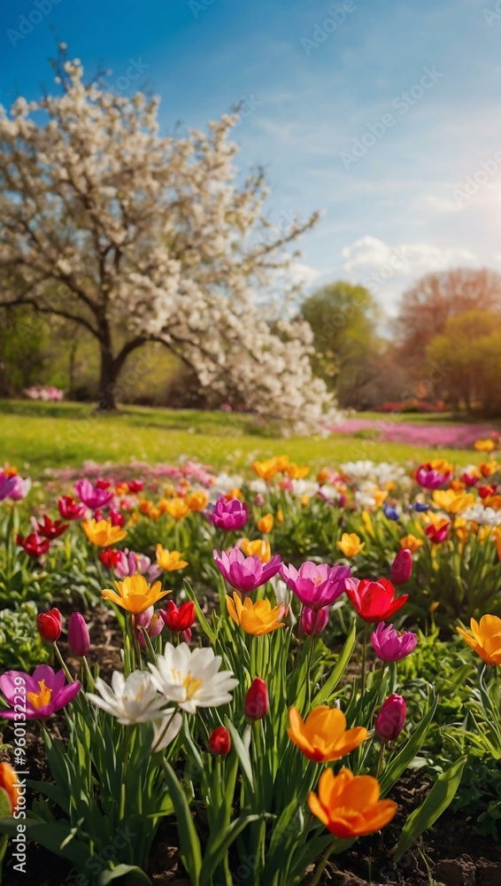 A vibrant spring background with colorful and lively images, with space available for text or design. A vibrant spring background with colorful and lively images, with space available for text or design.