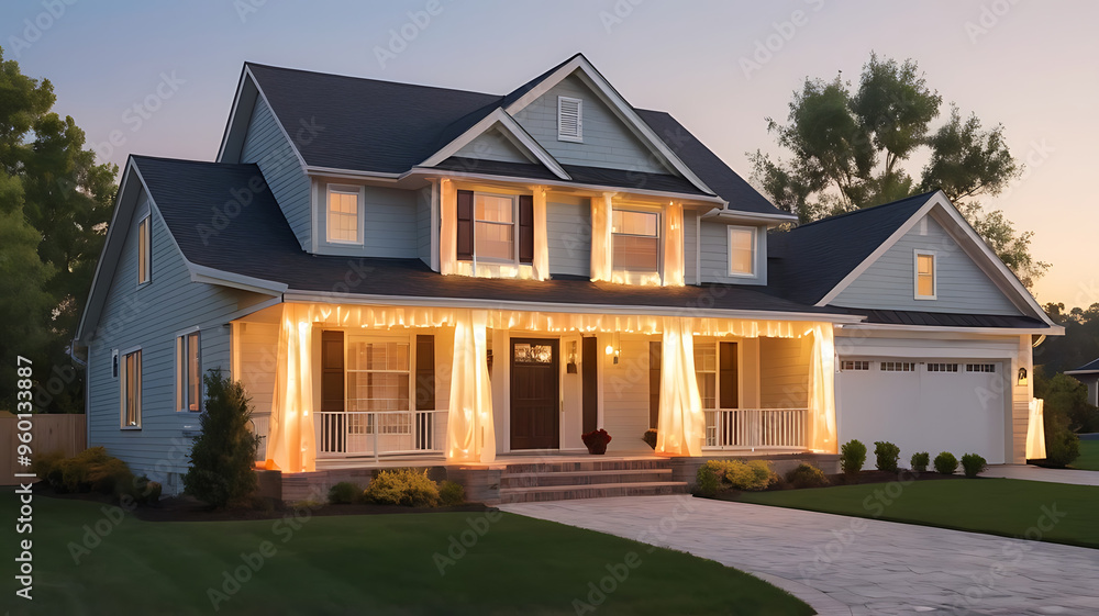 A home wrapped in a glowing ribbon, representing a special opportunity to sell a home. A home wrapped in a glowing ribbon, representing a special opportunity to sell a home.