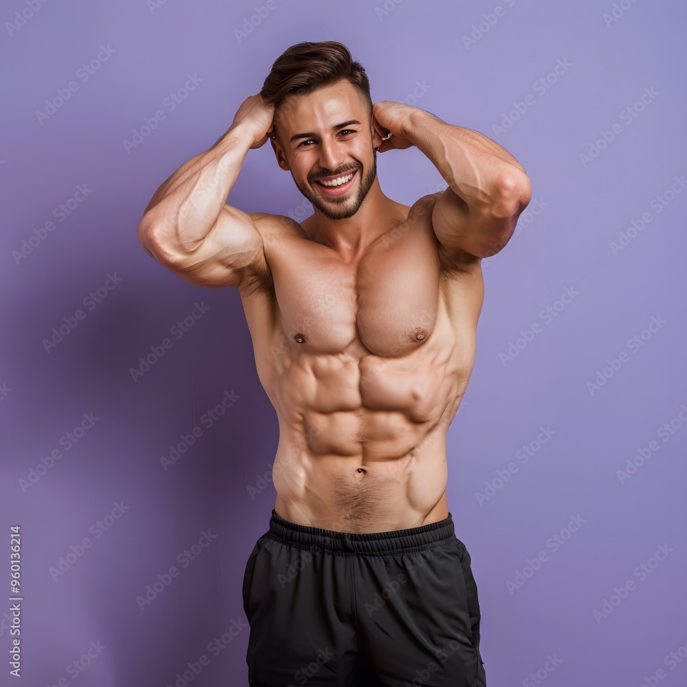 portrait of a muscular man at gym portrait of a muscular man at gym