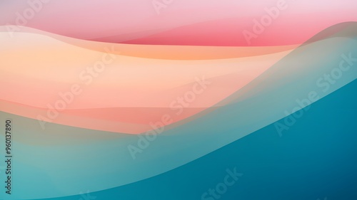 A gradient of colors transitioning from a soft pink at the top to a peachy hue in the middle, and then to a vibrant turquoise at the bottom.The colors seamlessly blend into one another